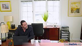 Skinny stepdaughters want to practice blowjobs so its time for me to give a hand i mean a cock