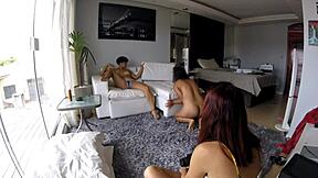 redhead latina pernocas playfully attacks photographer