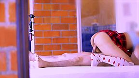 Friendly sensual woman unleashes emotions in apartment