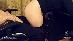 uh, greeting my new boss with some office grinding