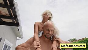 Petite blonde Emma Bugg sucks huge dick outdoors, banged by Jmac