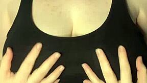 slapping huge tits on the table