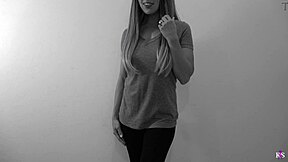 Housewife in skirt has affair with hairy pussy and natural tits during yoga cheating