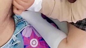 Wow, convinced this cute student to hook up for cash!