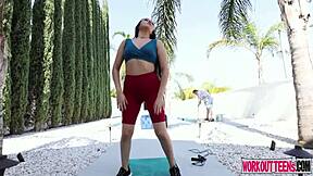 Selena ivy shows midriff and fit body in the sun