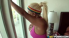 huge tit sporty latina blonde girlfriend with friend in pov