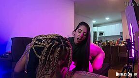 Swing with Brazilian big-booty girls ends in wild double penetration teaser!