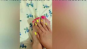 shy babe strokes her little 18+ legs after a shower and shoots it on her phone - luxuryorgasm