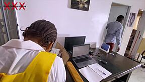 Teacher fucks ebony babe bent over