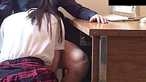 Mexican Schoolgirl Sucks Teacher's Cock in Classroom Public Risky Scene