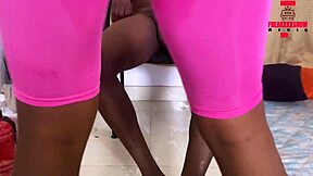 I spent the whole day fucking my slim ebony babe's wet hairy pussy