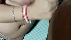 wife gives footjob on all fours, cum on pussy