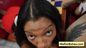 two horny waitresses elana bunnz eden west fuck derek savage in public diner