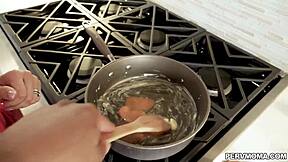 I saw stepmom with her big tits out, suckin' and fingerin' herself so deep