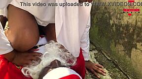 Christmas brings hot sex outdoors with big cocks and cumshots