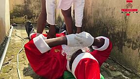 Christmas brings hot sex outdoors with big cocks and cumshots