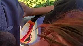 Curvy latina brunette deepthroats in public compilation