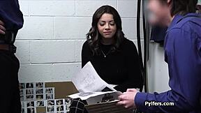 Lucky Guards Having Fun with Big Tit Suspect