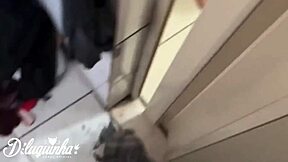 I caught the young girl taking a bath in the shower.