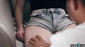 this shy brunette teen 18+ gets used by her jailbird stepbrother