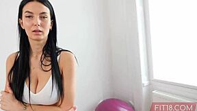 Does fit latvian girl have gym sex with simon kitty?