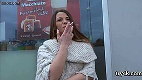 Sweet cutie blows penis in POV