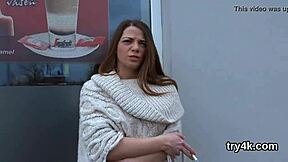 Sweet cutie blows penis in POV