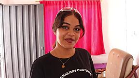 colombian girl asks neighbor for directions, ends up with his big cock