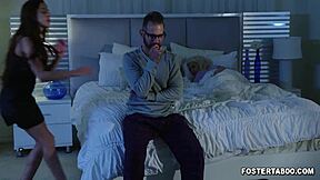 vanna bardot obeys the rule and sucks her foster dad's cock in the kitchen