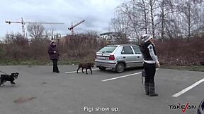 Hot Brunette Tricked Into Wild Van Fight and Public Bang Session.