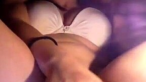 Horny latina blonde masturbates to squirting orgasm with comb.