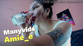 Whore asian petite gets choked and deepthroats roughly 😈