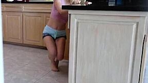 step bro feeds cock to stevie grey behind the couch