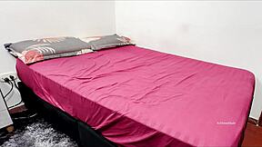 Latina brunette fucks boyfriend in threesome.