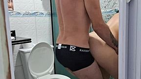 asked to use the bathroom while she was in the shower