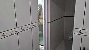 asked to use the bathroom while she was in the shower