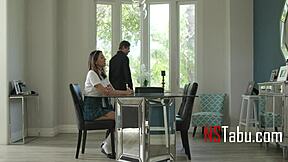 Kimora Quin looks yummy in bondage uniform for submissive fucking