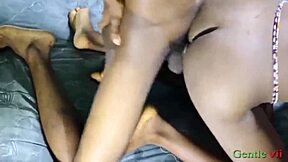 Hard pounding on my tight ebony pussy from behind