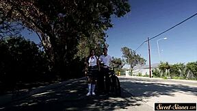 Horny teacher rides cock in steamy classroom encounter