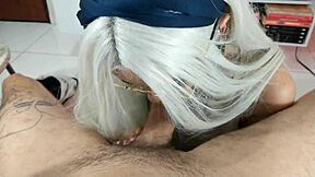 White wolf ofc - cute babe deepthroats big cock 😍