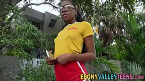 this classy ebony teen 18+ babe sucks pov in hd