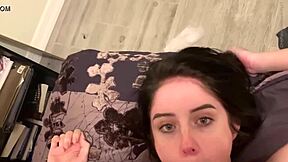 Skinny Slut Sucks Cock With Intense Passion In Amateur Video