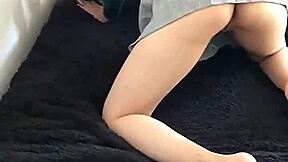 Petite schoolgirl shows feet before school in homemade video