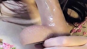 Horny babe, blow that toy for me.