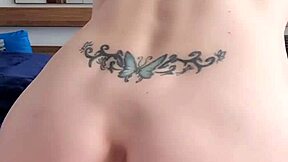 Working blonde amateur rides a large dildo while alone