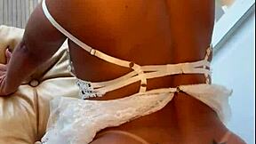 My young latina wife in sexy lingerie rides my cock like a cowgirl.