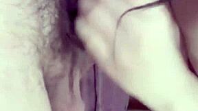 Girlfriend on balcony poses barefoot, pulls panties to play with wet pussy 😏