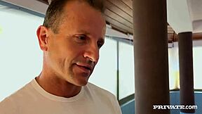 Naughty teen Ally does ATM for swim team spot.