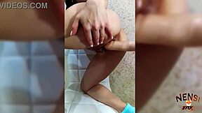 brunette teen 18+ lustfully jerks off then rides dildo in cowgirl position after reading a book at home