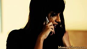 In this full movie, a busty milf stepmother gets her big tits licked by her teen stepdaughter in a lesbian encounter.